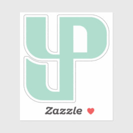 Minimalistische Blauwe YP Letter Sticker