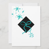 Minimalistische Blauwgroen Blue Pet en Bow Afstude Kaart (Achterkant)