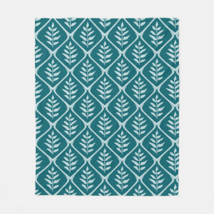 Minimalistische Blauwgroen botanische Fleece Deken