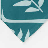 Minimalistische Blauwgroen botanische Fleece Deken (Hoek)