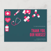 Minimalistische Blauwgroen en Magenta Iconische Da Briefkaart (Voorkant)