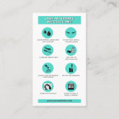 Minimalistische Blauwgroen Lash nazorginstructies  Visitekaartje (Voorkant)