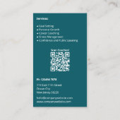 Minimalistische Blauwgroen White Life Coach Compan Visitekaartje (Achterkant)