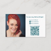 Minimalistische Blauwgroen White Life Coach Persoo Visitekaartje (Achterkant)