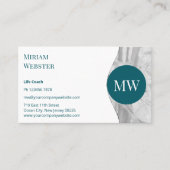 Minimalistische Blauwgroen White Life Coach Persoo Visitekaartje (Voorkant)