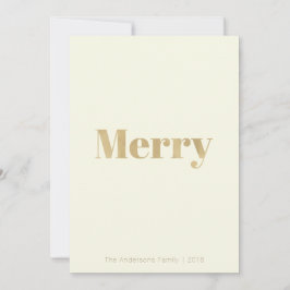Minimalistische Bleek Geel & Goud Vrolijke Kerst K Feestdagenkaart