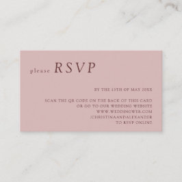 Minimalistische Bleke Roos bruiloft QR-code RSVP Informatiekaartje