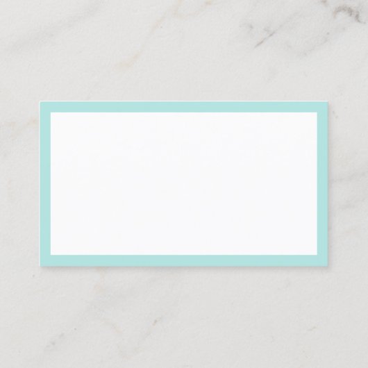 Minimalistische Bleke Turquoise Pictogrammen Rand  Visitekaartje (Achterkant)