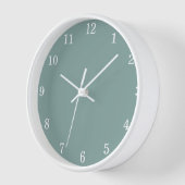 Minimalistische bleke turquoise wandklok (Hoek)