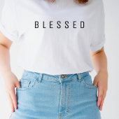Minimalistische BLESSED-tekst Witte T-shirt