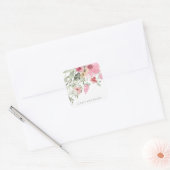 Minimalistische bloei | Sage Bruiloft Vierkante Sticker (Envelop)