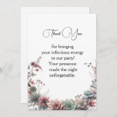 Minimalistische Bloem Bedankkaart (Voorkant / Achterkant)