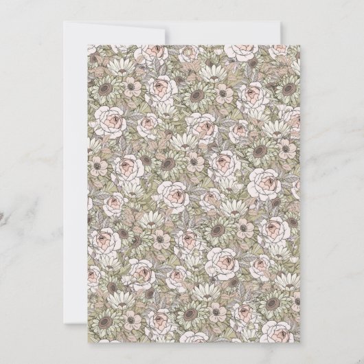 Minimalistische Bloem Boho Bewaar de Datum Kaart (Achterkant)