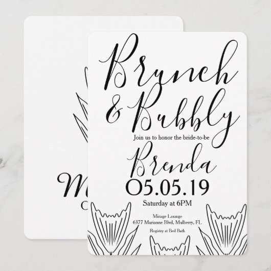 Minimalistische bloem Botanische bloem Lijnkunst B Kaart (Voorkant / Achterkant)