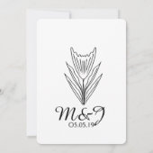 Minimalistische bloem botanische bloemlijn kunst b kaart (Achterkant)