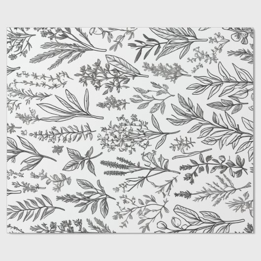 minimalistische bloem cadeaupapier (Vlak)