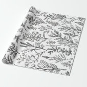 minimalistische bloem cadeaupapier (Uitgerold)