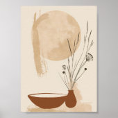 Minimalistische bloem en kom Boho Poster (Voorkant)