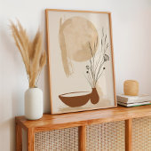 Minimalistische bloem en kom Boho Poster