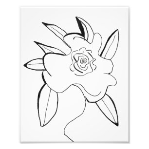 Minimalistische bloem foto afdruk