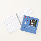 Minimalistische bloem foto pensioen blauw boek (Binnen)