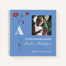 Minimalistische bloem foto pensioen blauw boek
