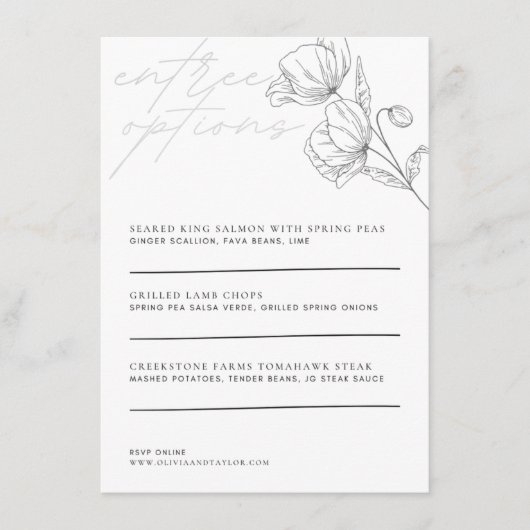 Minimalistische bloem - Menu (Voorkant)