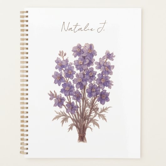 Minimalistische bloem planner, gepersonaliseerde r planner (Voorkant)