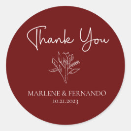 Minimalistische bloem ronde sticker