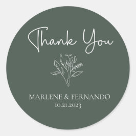 Minimalistische Bloem Ronde Sticker