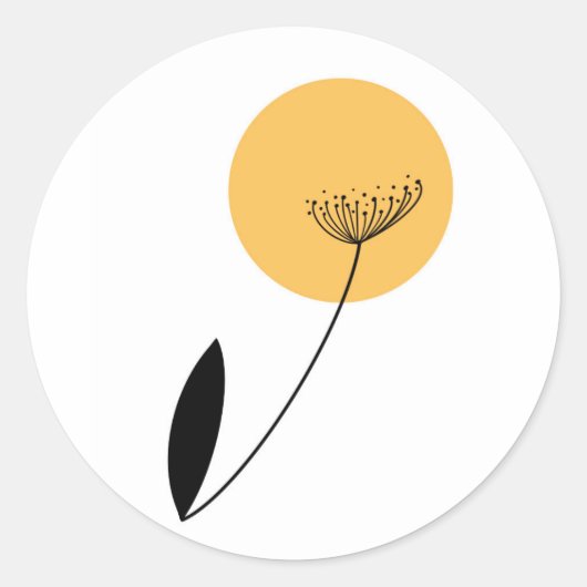 Minimalistische bloem sticker (Voorkant)