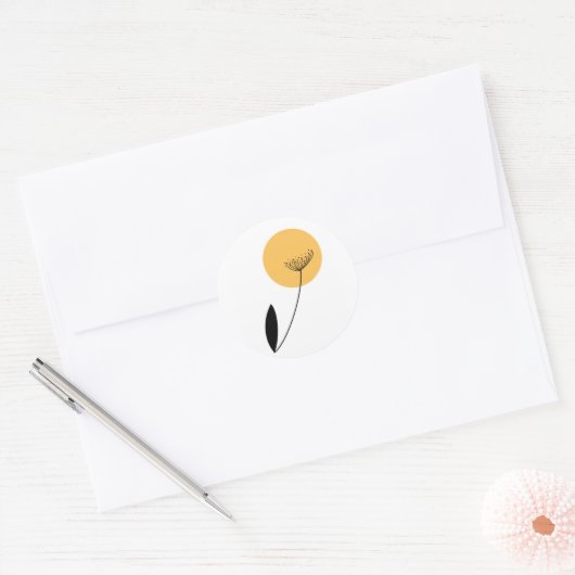Minimalistische bloem sticker (Envelop)