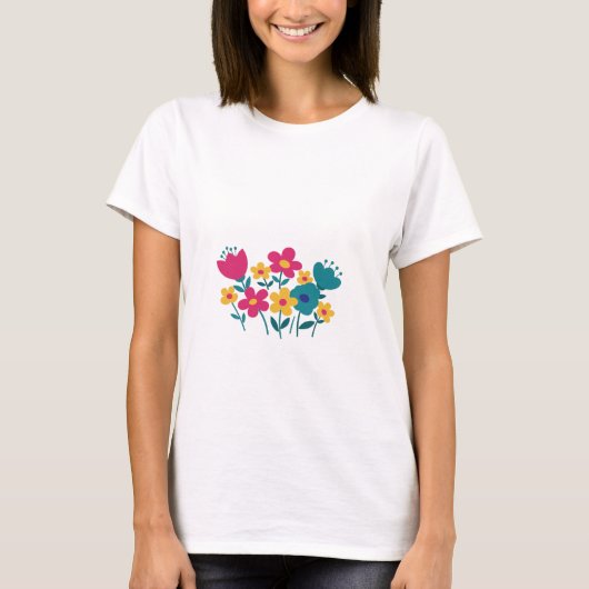 minimalistische bloem t-shirt (Voorkant)