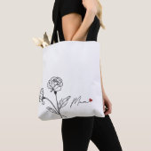 Minimalistische bloem tas voor mama cadeau (Dichtbij)