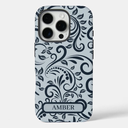 Minimalistische bloem telefoonhoes met eigen naam Case-Mate iPhone case (Achterkant)