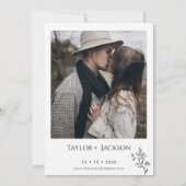 Minimalistische bloem terracotta bruiloft kaart (Achterkant)