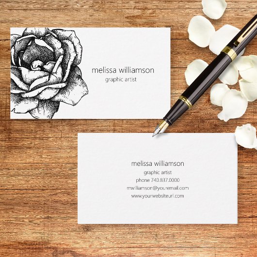 Minimalistische Bloem Visitekaartje