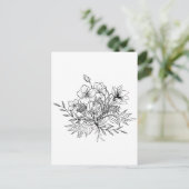 Minimalistische bloemboeket briefkaart (Staand voorkant)