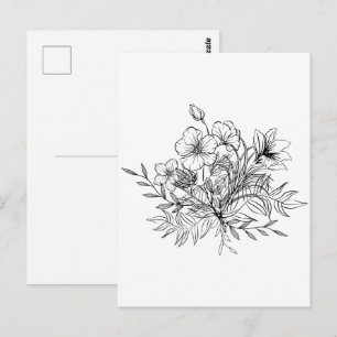 Minimalistische bloemboeket  briefkaart