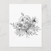 Minimalistische bloemboeket briefkaart (Voorkant)