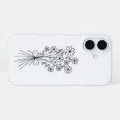 Minimalistische bloemboeket iPhone 16 hoesje (Achterkant horizontaal)