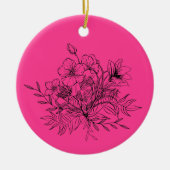 Minimalistische bloemboeket keramisch ornament (Voorkant)