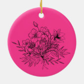 Minimalistische bloemboeket keramisch ornament (Achterkant)