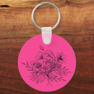 Minimalistische bloemboeket sleutelhanger