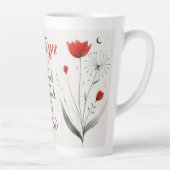 Minimalistische bloemen bewerkbare slogan & naam latte mok (Rechts)