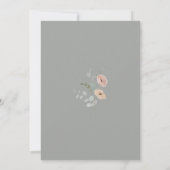 Minimalistische Bloemen Blush Sage Wedding Kaart (Achterkant)