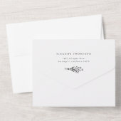 Minimalistische Bloemen Boeket Line Art Wedding All In One Uitnodiging (Achterkant)