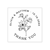 Minimalistische Bloemen Elegante Huwelijk Dank u F Rubberstempel (Afrduk)