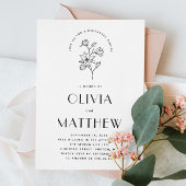 Minimalistische Bloemen Foto Huwelijk Repetitie Di Kaart