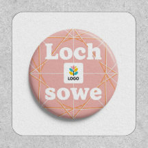 Minimalistische Bloemen Geometrische Roze Button B